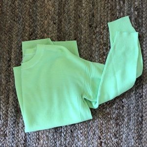 J. Crew Mint/Neon Green Cotton Sweater